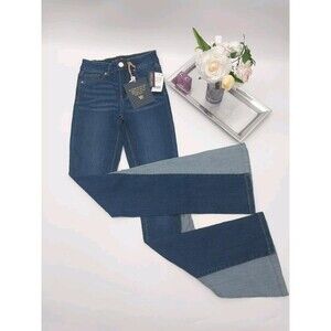 Indigo Rein WOMENS JUNIOR Jeans High Rise Flare Leg Dark Blue Size 0 NEW